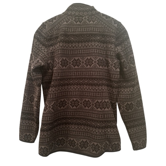 L L Bean Fleece Full Zip Jacket Native Aztec Print Sz Small Soft Cozy Casual - Picture 3 of 12